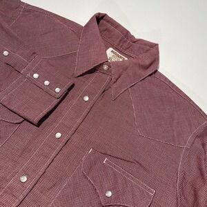 VTG Ruddock Long Sleeve Shirt Mens Large Red Western Pearl Snap Rodeo Cowboy Y2K